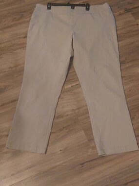 SlimSation By Multiples Khaki Pull On Relaxed Leg Pants Plus Sz 22W
